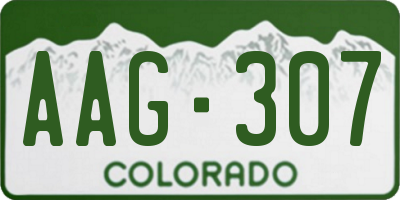 CO license plate AAG307