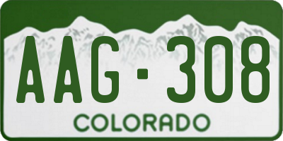 CO license plate AAG308