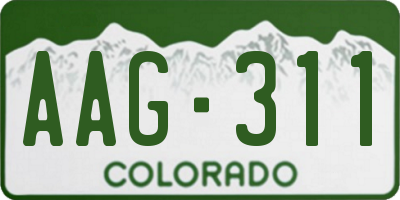 CO license plate AAG311