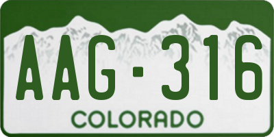 CO license plate AAG316