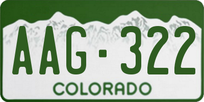 CO license plate AAG322