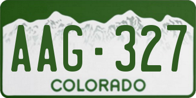 CO license plate AAG327