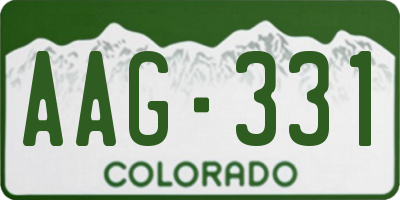 CO license plate AAG331