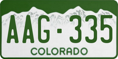 CO license plate AAG335
