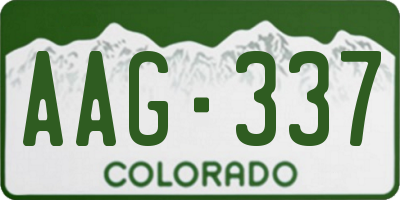 CO license plate AAG337
