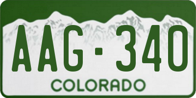 CO license plate AAG340