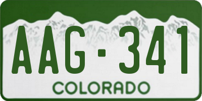 CO license plate AAG341