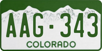 CO license plate AAG343