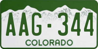 CO license plate AAG344