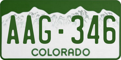 CO license plate AAG346