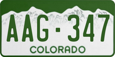 CO license plate AAG347