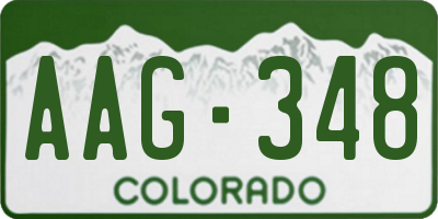 CO license plate AAG348