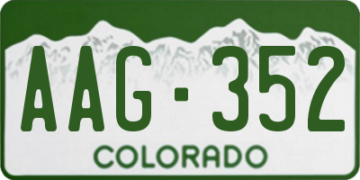 CO license plate AAG352
