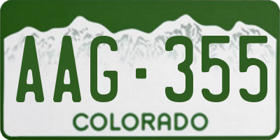 CO license plate AAG355