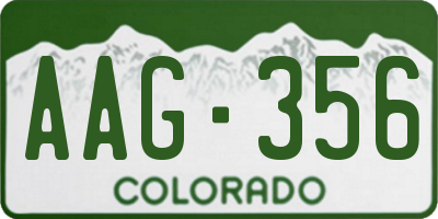 CO license plate AAG356