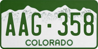 CO license plate AAG358