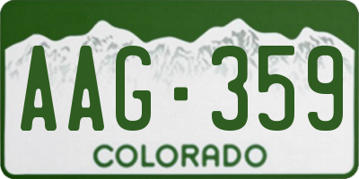 CO license plate AAG359