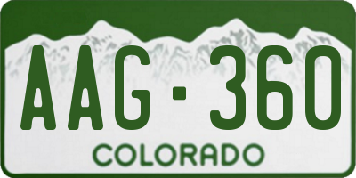 CO license plate AAG360