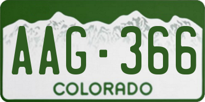 CO license plate AAG366