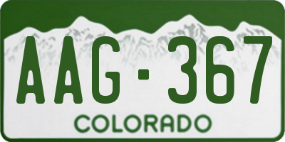 CO license plate AAG367