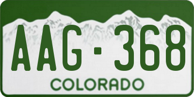 CO license plate AAG368
