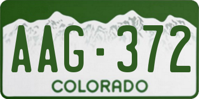 CO license plate AAG372