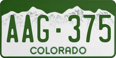 CO license plate AAG375