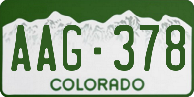 CO license plate AAG378