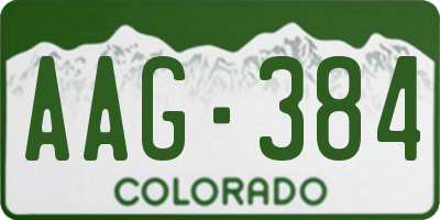 CO license plate AAG384