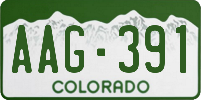 CO license plate AAG391