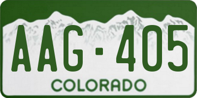 CO license plate AAG405