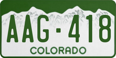CO license plate AAG418