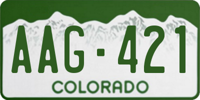 CO license plate AAG421