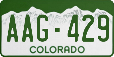 CO license plate AAG429