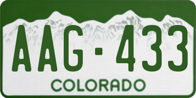 CO license plate AAG433