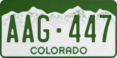 CO license plate AAG447