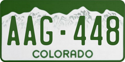 CO license plate AAG448