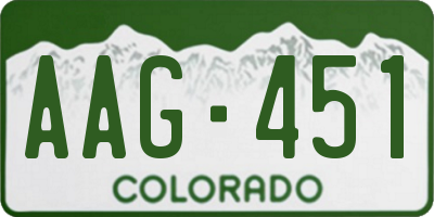 CO license plate AAG451