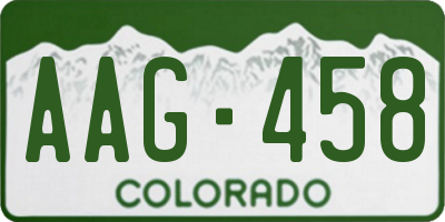 CO license plate AAG458