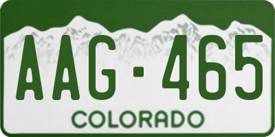 CO license plate AAG465