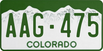 CO license plate AAG475