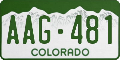 CO license plate AAG481