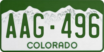 CO license plate AAG496