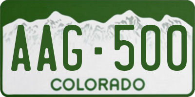 CO license plate AAG500