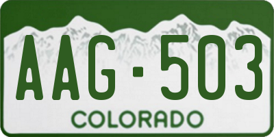 CO license plate AAG503