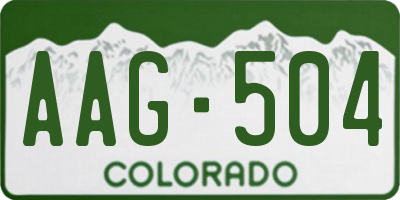 CO license plate AAG504