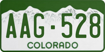 CO license plate AAG528