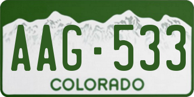 CO license plate AAG533