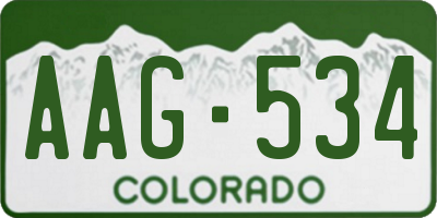 CO license plate AAG534