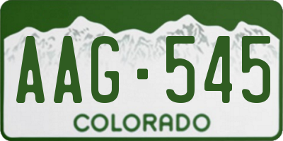 CO license plate AAG545